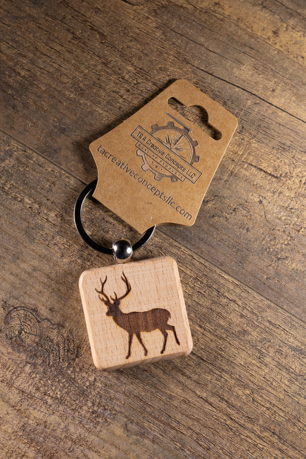 Buck Keychain Wood – Laser Engraved Buck Design Rustic Outdoor Charm