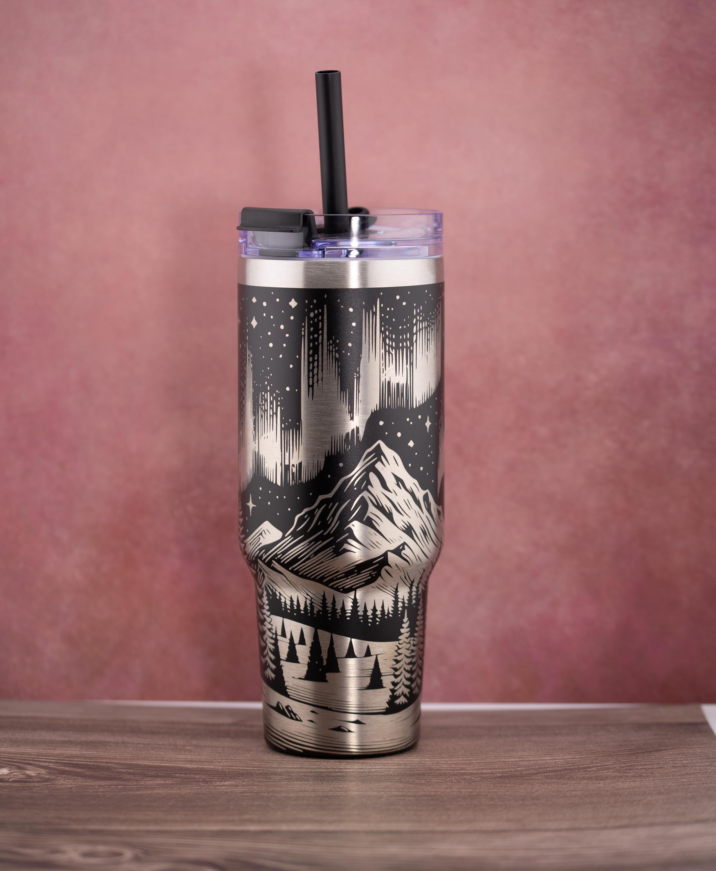 40oz Insulated Tumbler - Aurora Night Tumbler with Durable Powder Coat