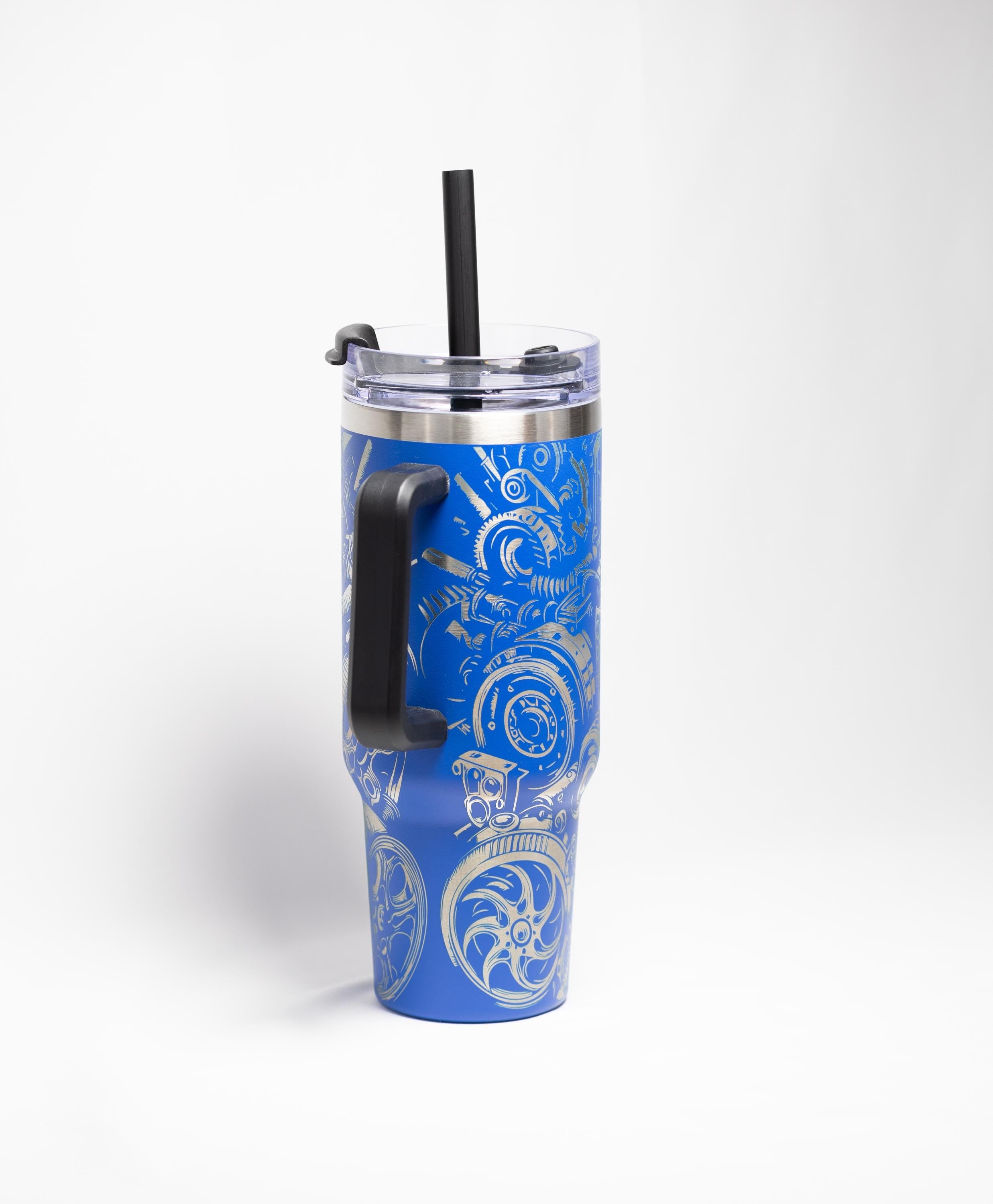 Engine Wrap Travel Tumbler - Large 40oz Vacuum Insulated Cup | Laser Etched Design