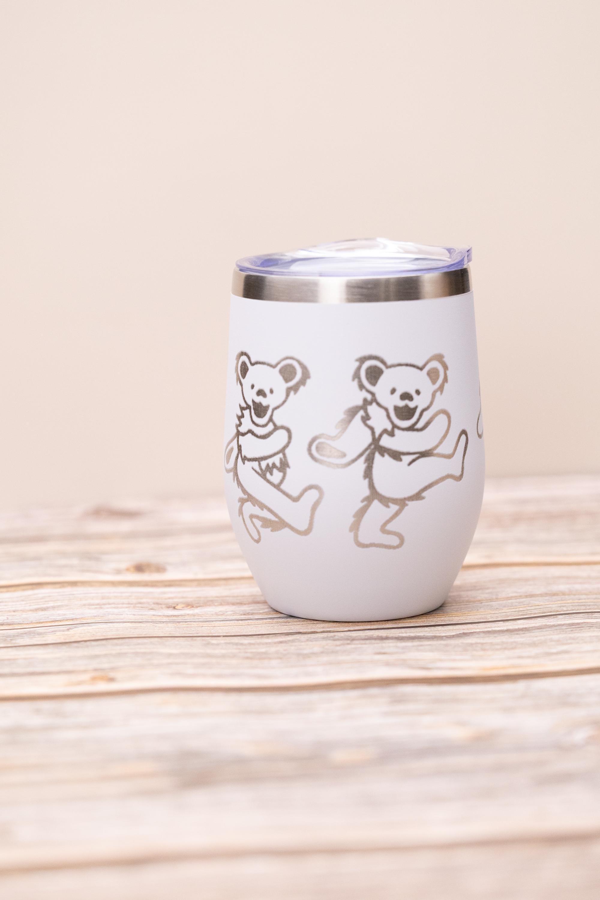 Grateful Dead Wine Tumbler - Insulated Stainless Steel Double Wall Cup, 12oz