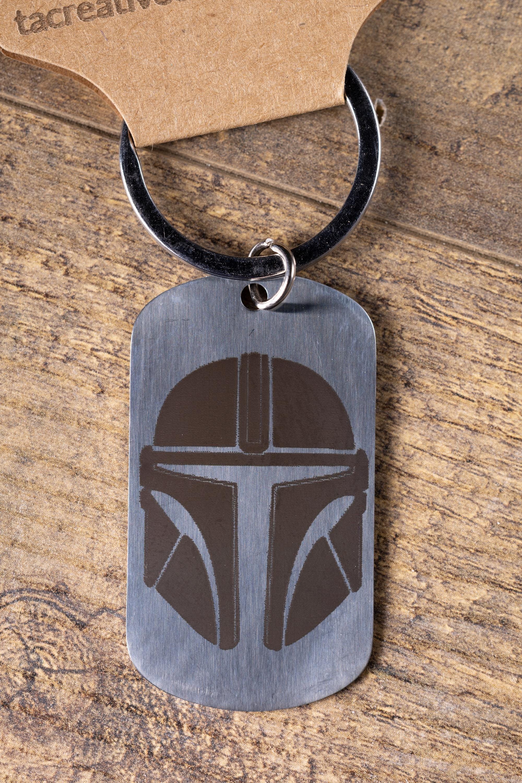 Mandalorian Keychain | Laser Engraved Stainless Steel Double Sided Gift