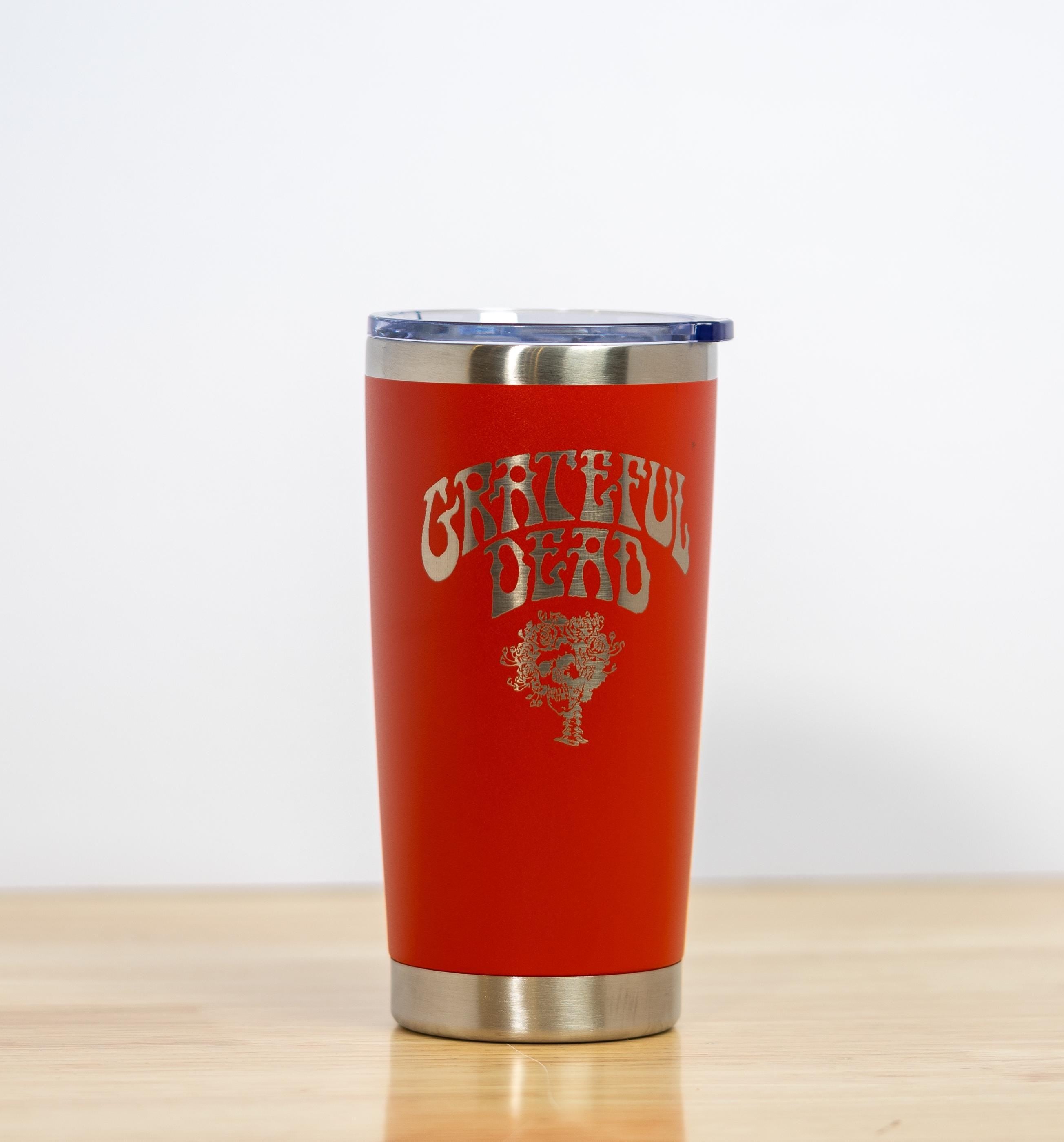 Grateful Dead Tumbler – 20oz Stainless Steel Insulated Travel Mug with Bertha Skull Design