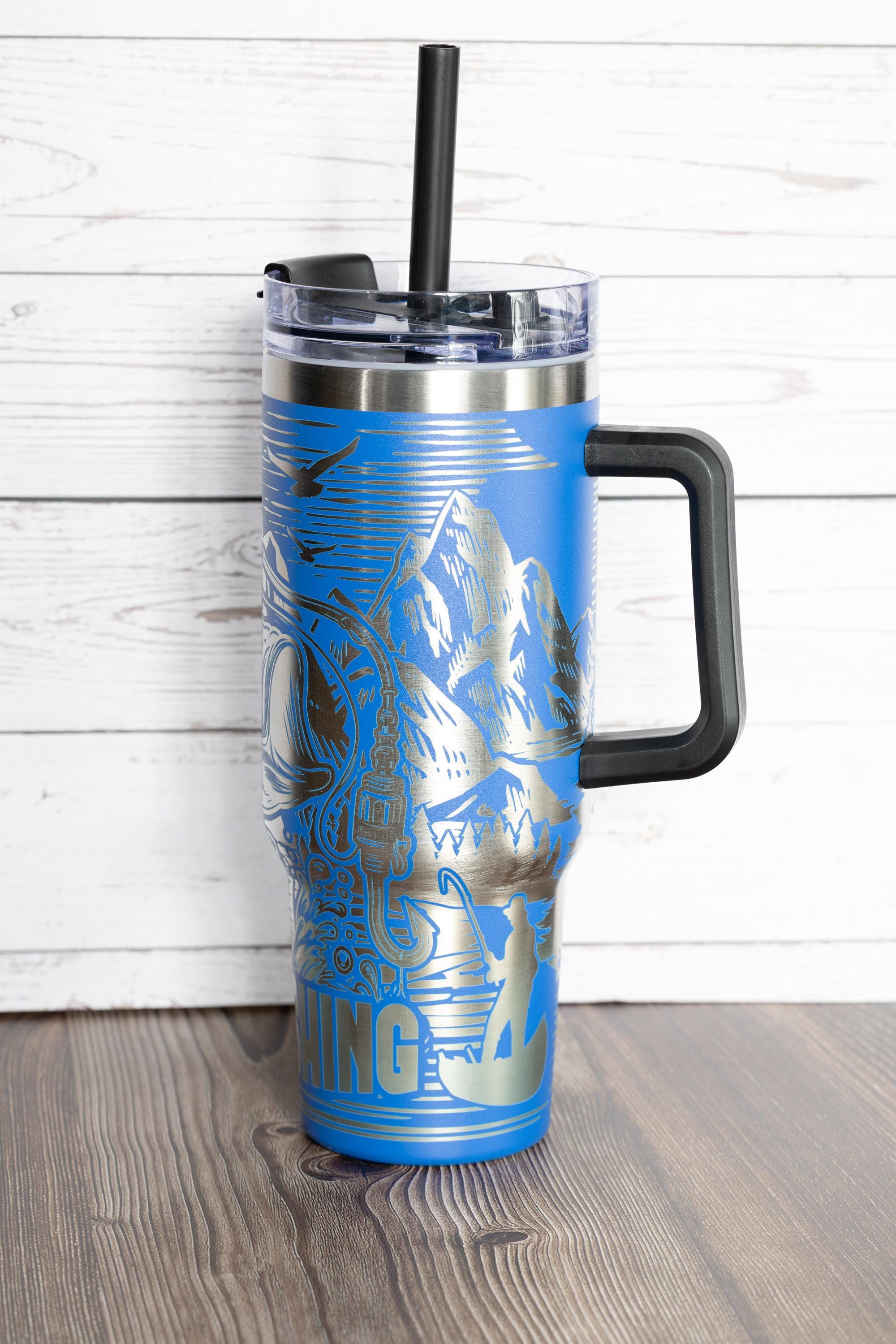 Gone Fishing Travel Mug - 40oz Insulated Stainless Steel Double Wall Cup