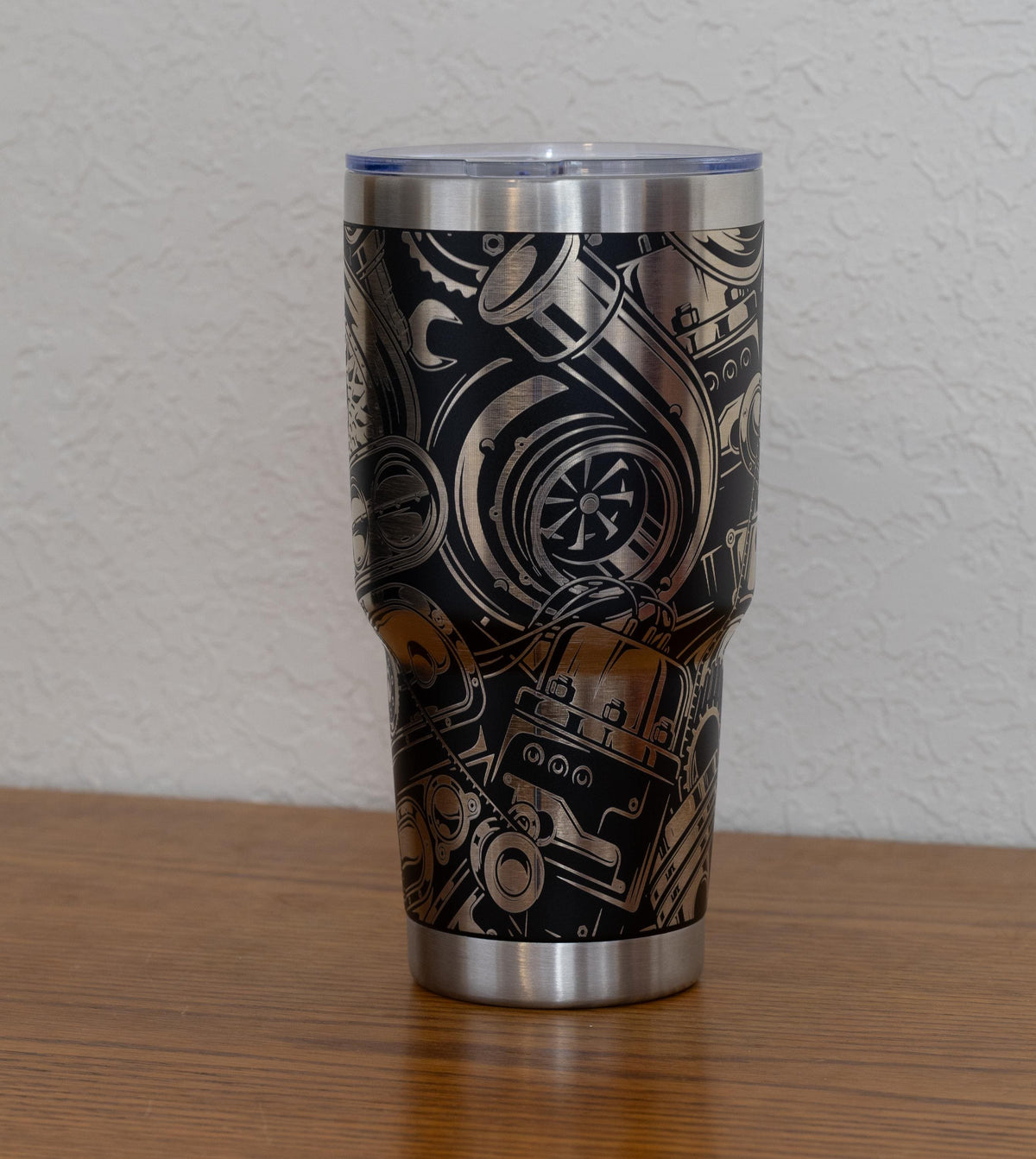 Car Lover Tumbler – 30oz Stainless Steel Insulated Cup With Laser Engraved Engine Design