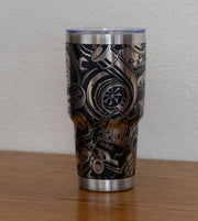 Car Lover Tumbler – 30oz Stainless Steel Insulated Cup With Laser Engraved Engine Design