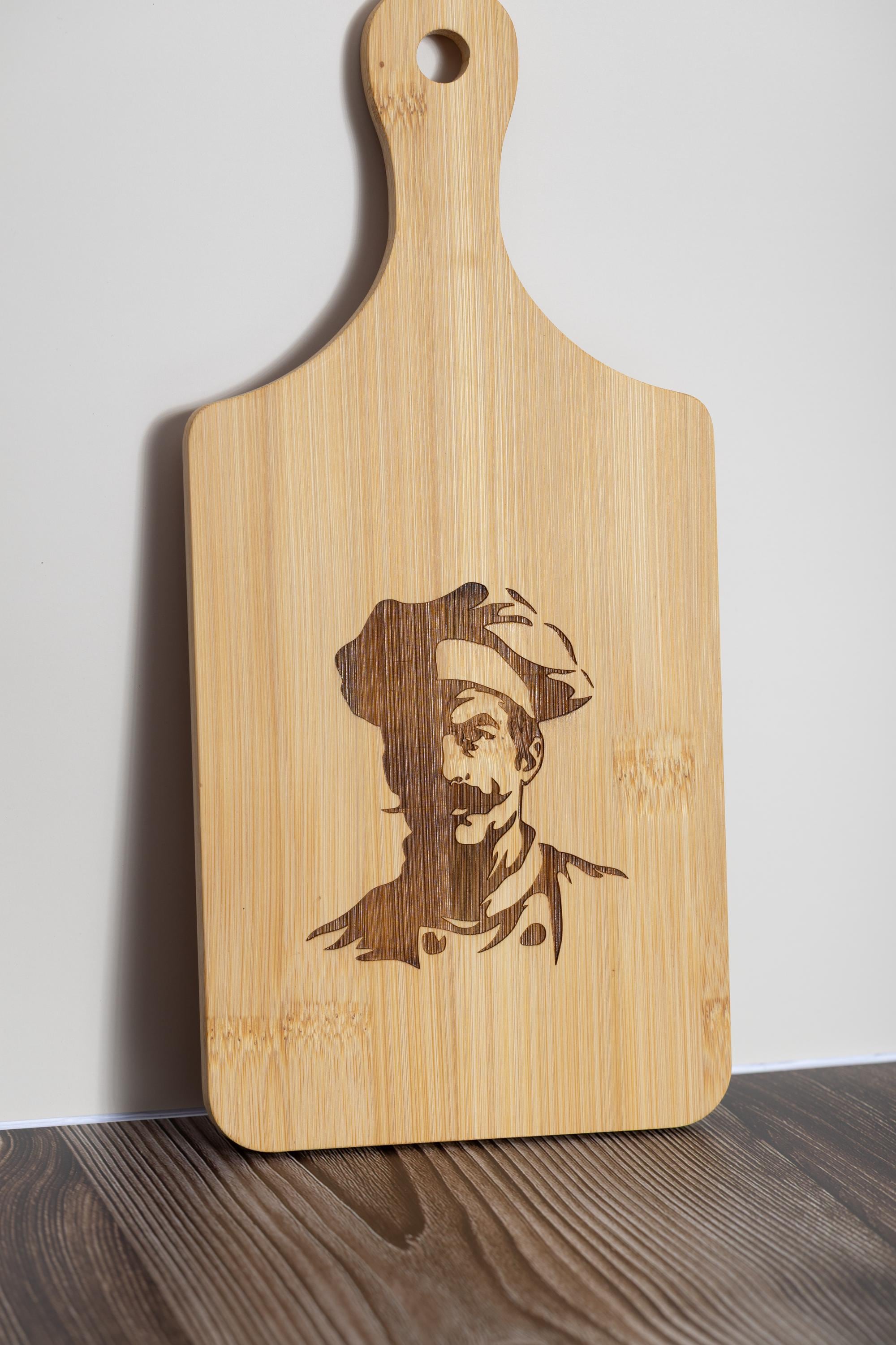 Bamboo Cutting Board – Chef Cutting Board, Laser Engraved, Compact 5x11