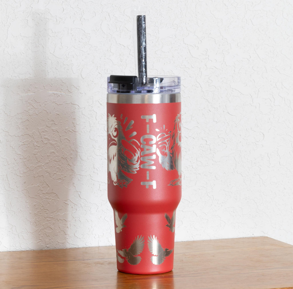 40oz Stainless Steel Tumbler – Vacuum Insulated Cup With Handle, Lid & Straw