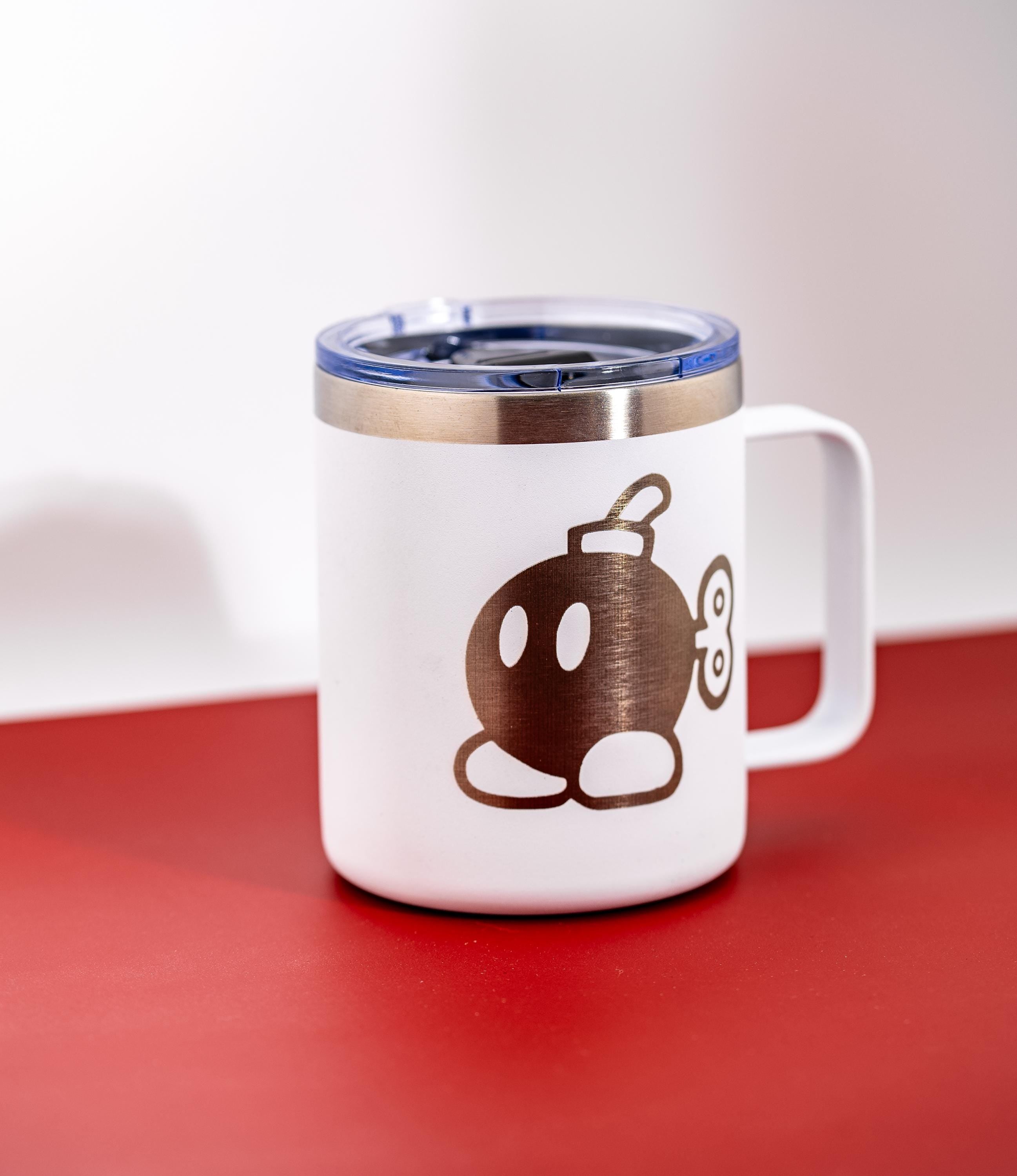 Bob-Omb Coffee Mug - Stainless Steel Insulated Travel Cup With Spill Resistant Lid