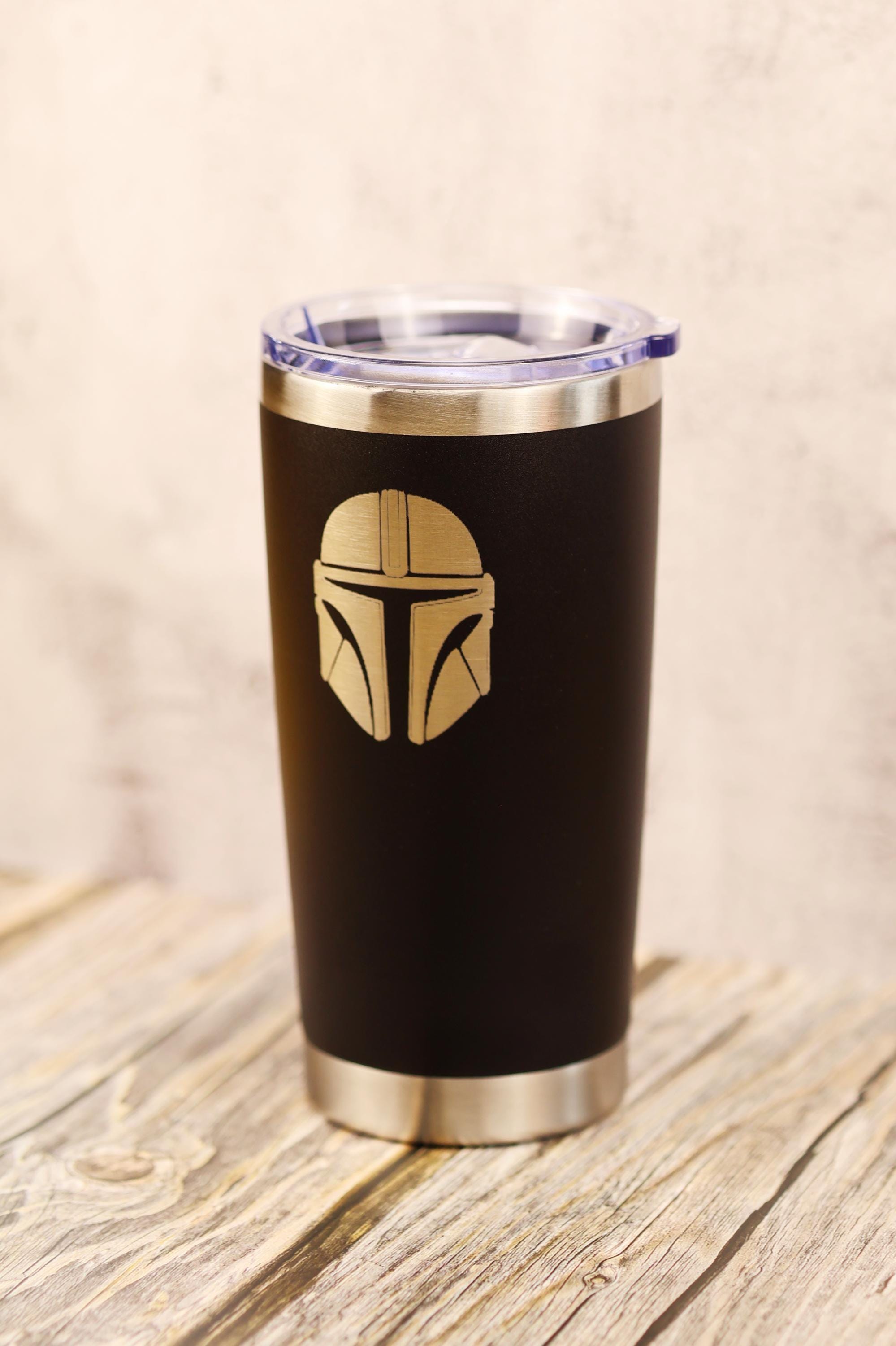 Mandalorian Insulated Tumbler – 20oz Stainless Steel Cup | Laser Engraved Travel Mug