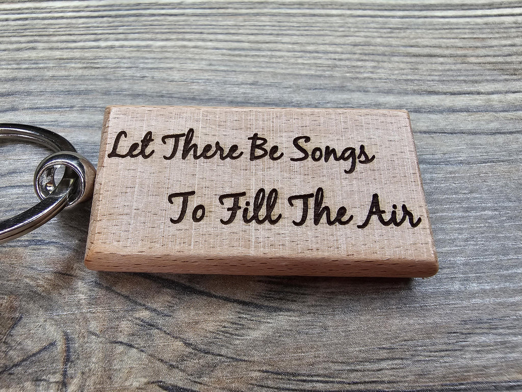 Grateful Dead Keychain - Double Sided Engraved Wooden Keychain With Stainless Steel Ring