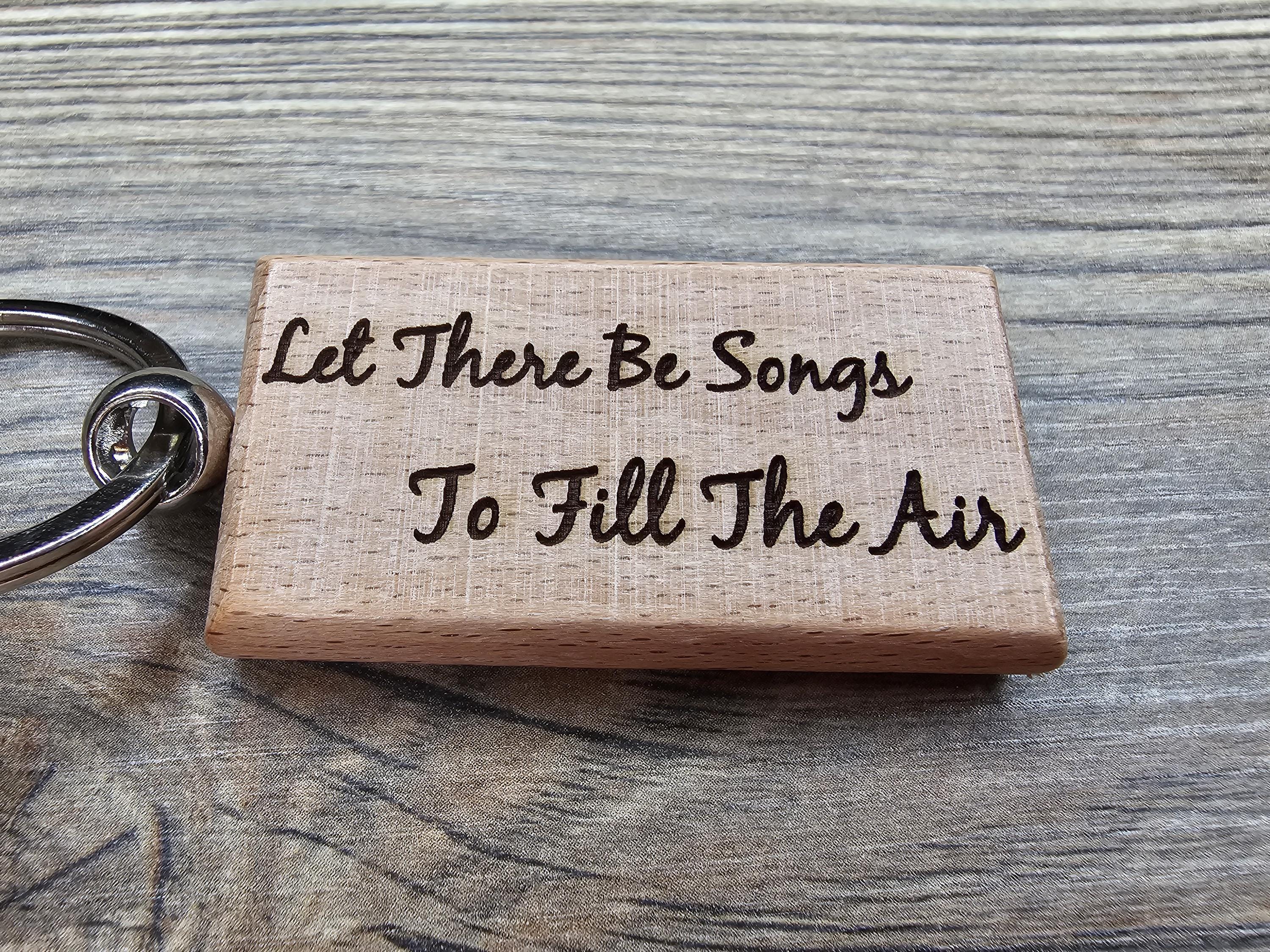 Grateful Dead Keychain - Double Sided Engraved Wooden Keychain With Stainless Steel Ring