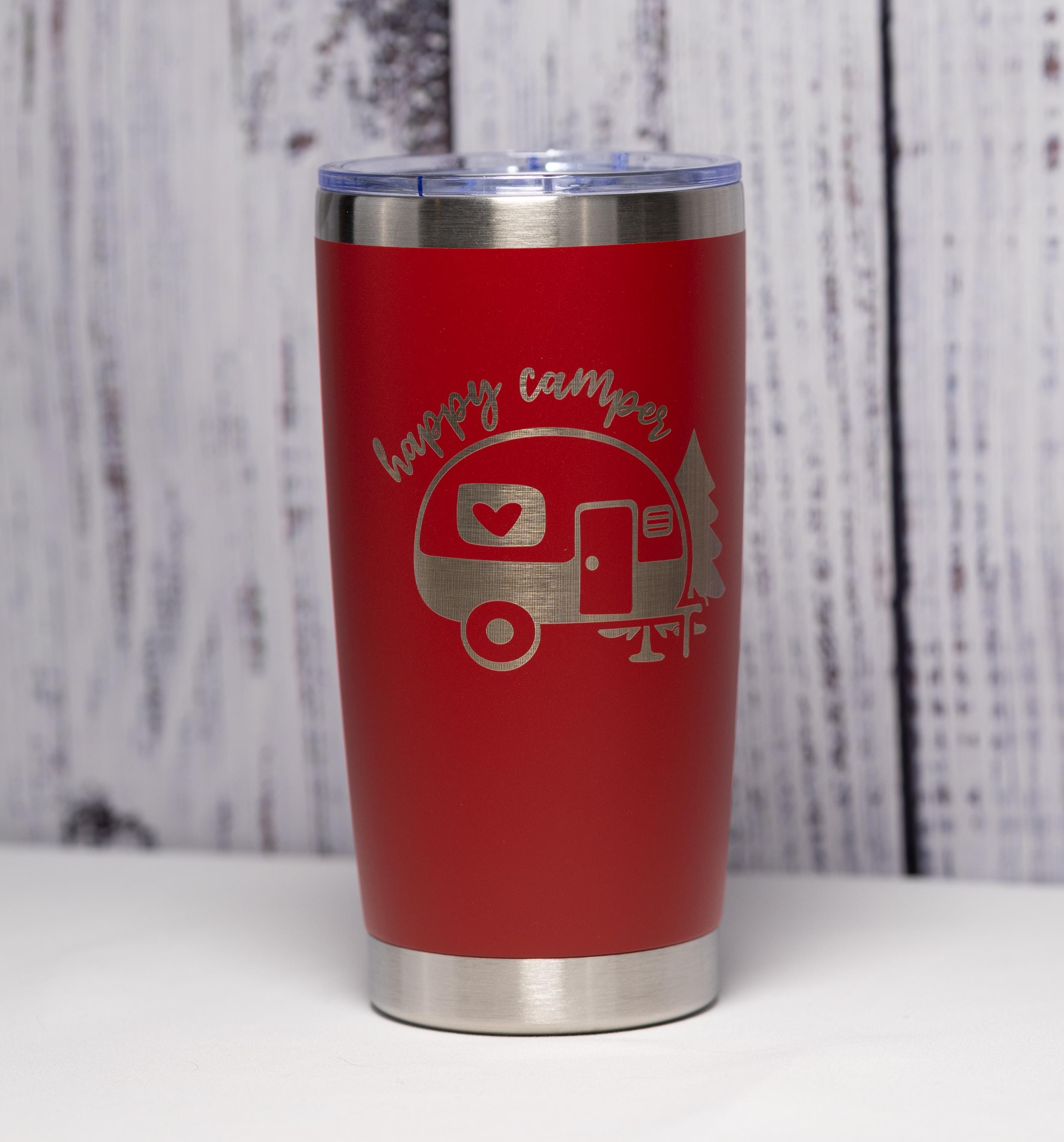 Camping Travel Tumbler – Laser Engraved Stainless Steel Cup With Double Wall Insulation