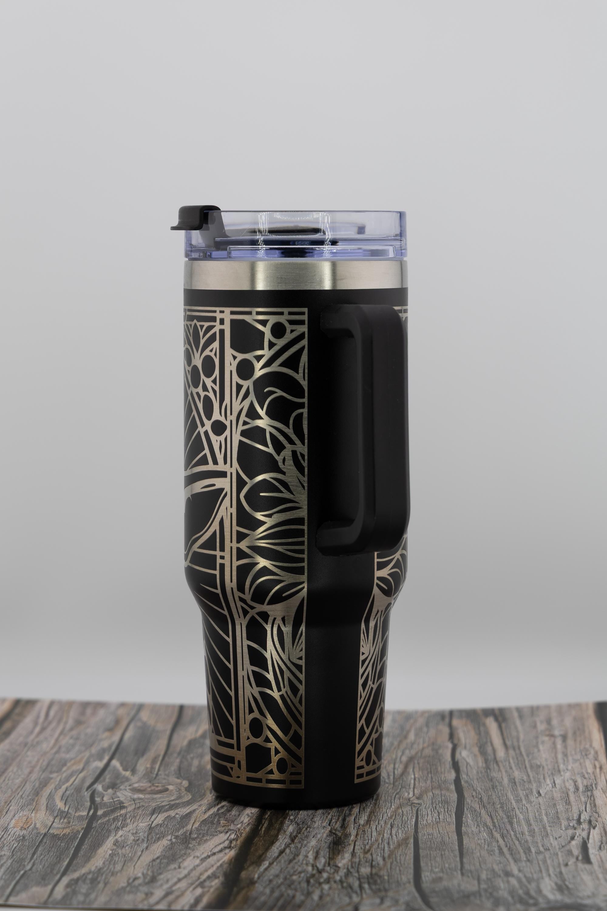 Baby Yoda Tumbler – 40oz Stainless Steel Insulated Cup with Laser Engraved Mosaic Design