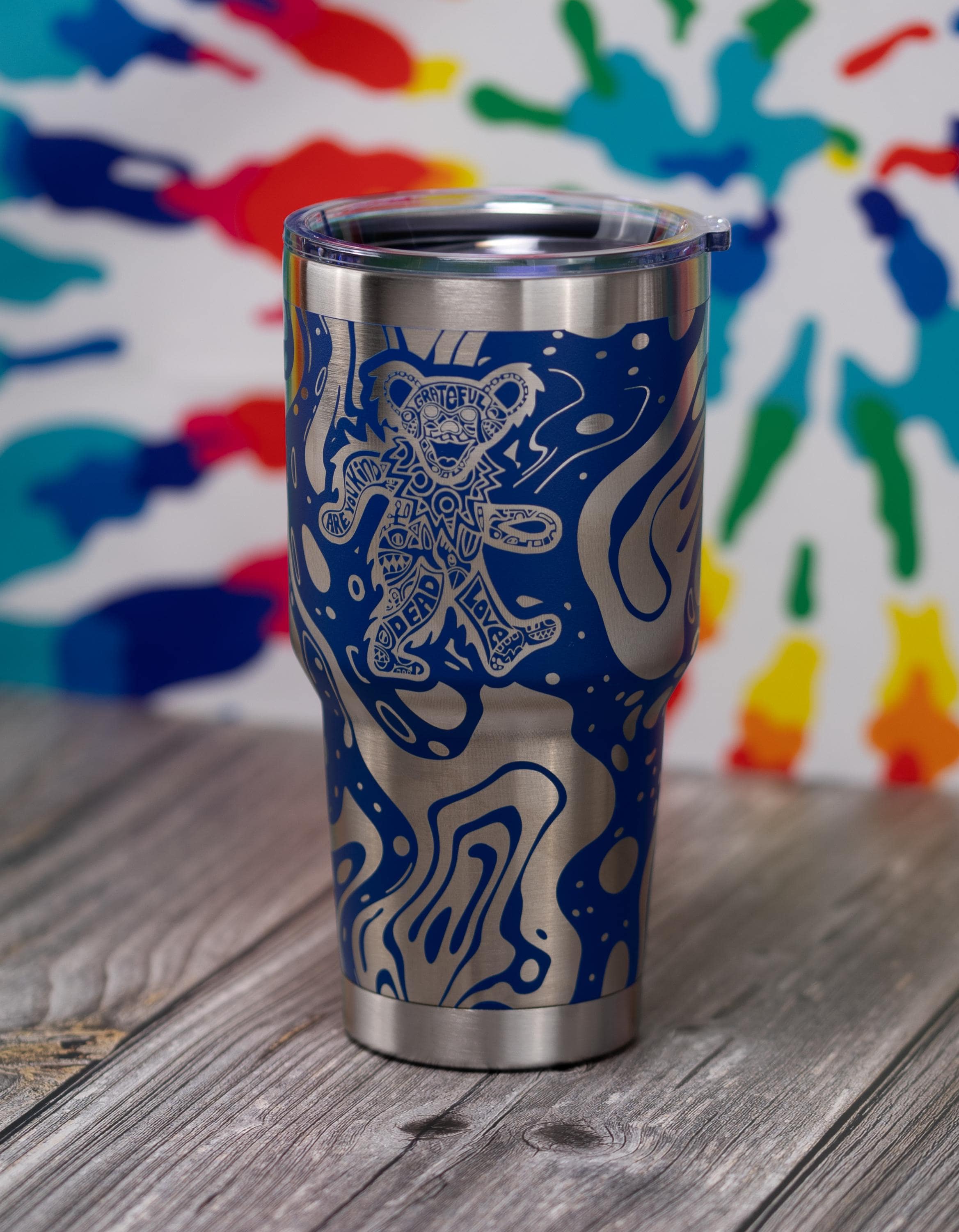 Grateful Dead Tumbler | 30oz Insulated Stainless Steel Double Wall Cup with Spill Resistant Lid