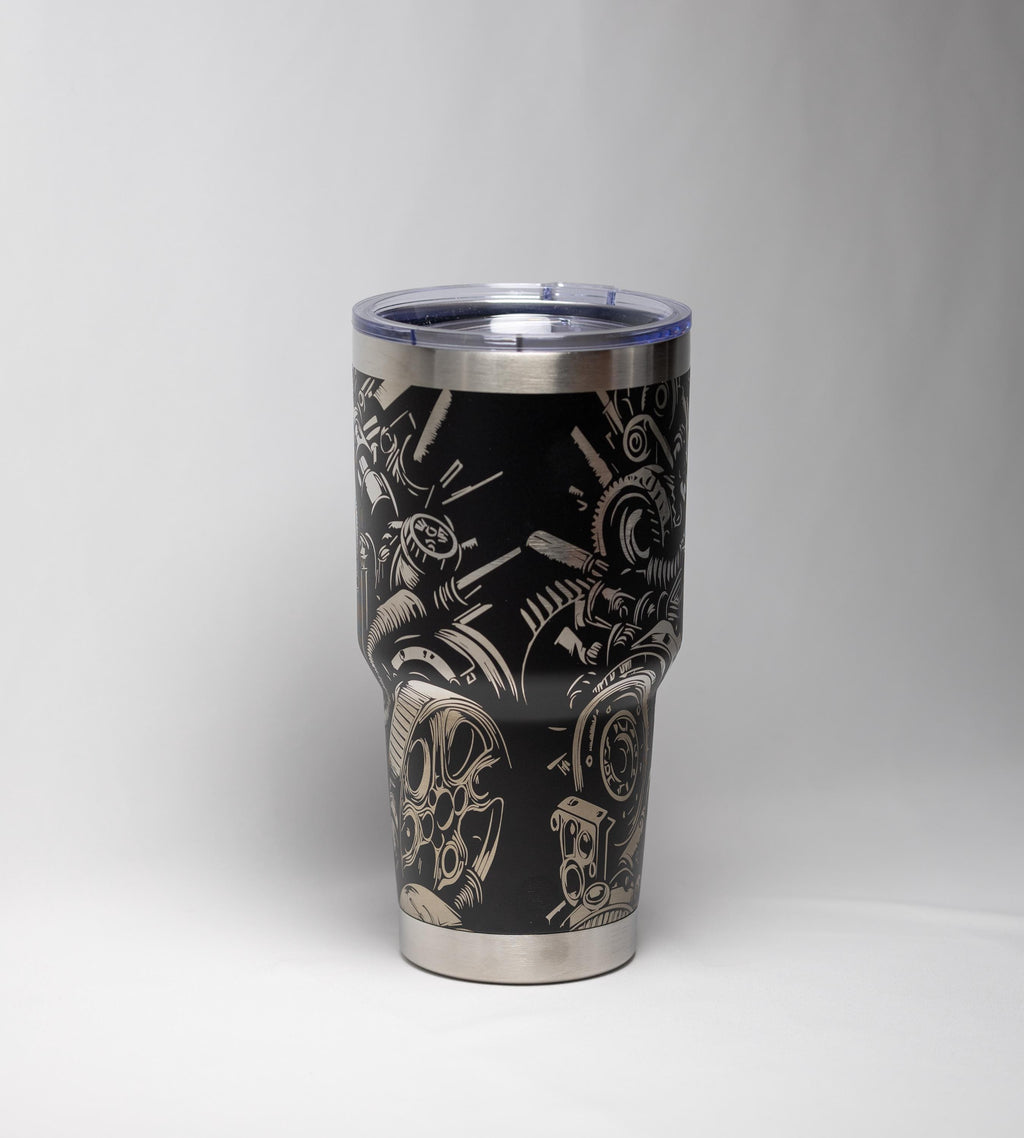 V8 Engine Tumbler - Stainless Steel Cup | Laser Engraved, Double Wall Insulated