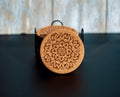Mandala Cork Coasters Set - Laser Engraved Coaster Set With Holder | Boho Decor