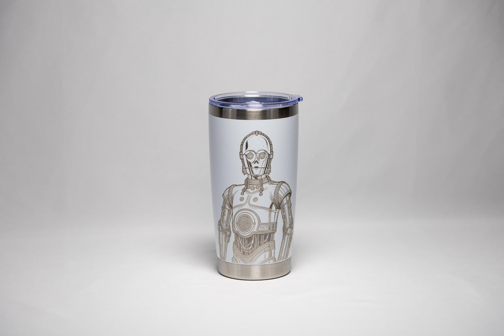 Stainless Steel Tumbler – 20 Oz Vacuum Insulated Cup with Laser Engraved Protocol Droid Design
