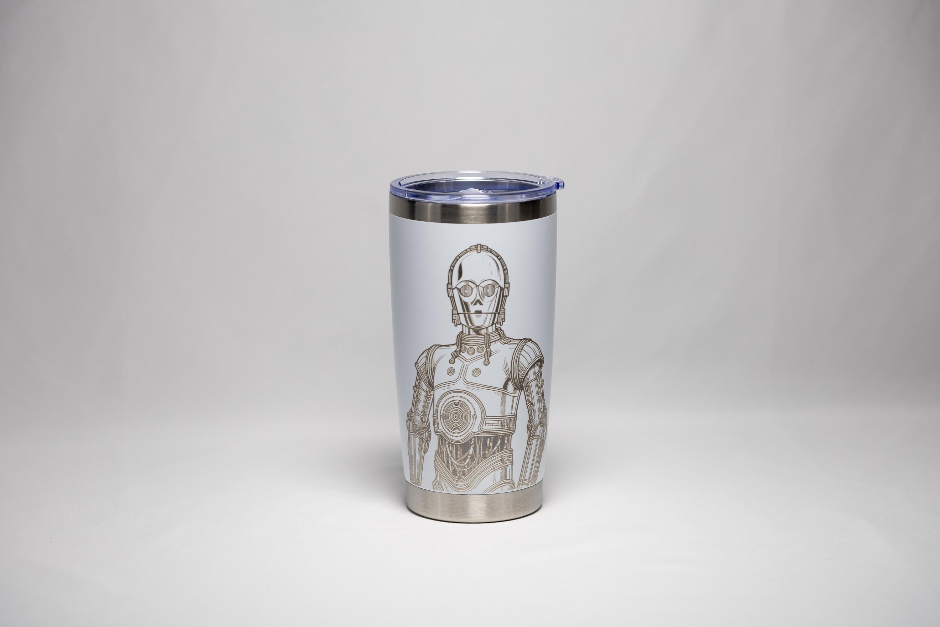 Stainless Steel Tumbler – 20 Oz Vacuum Insulated Cup with Laser Engraved Protocol Droid Design