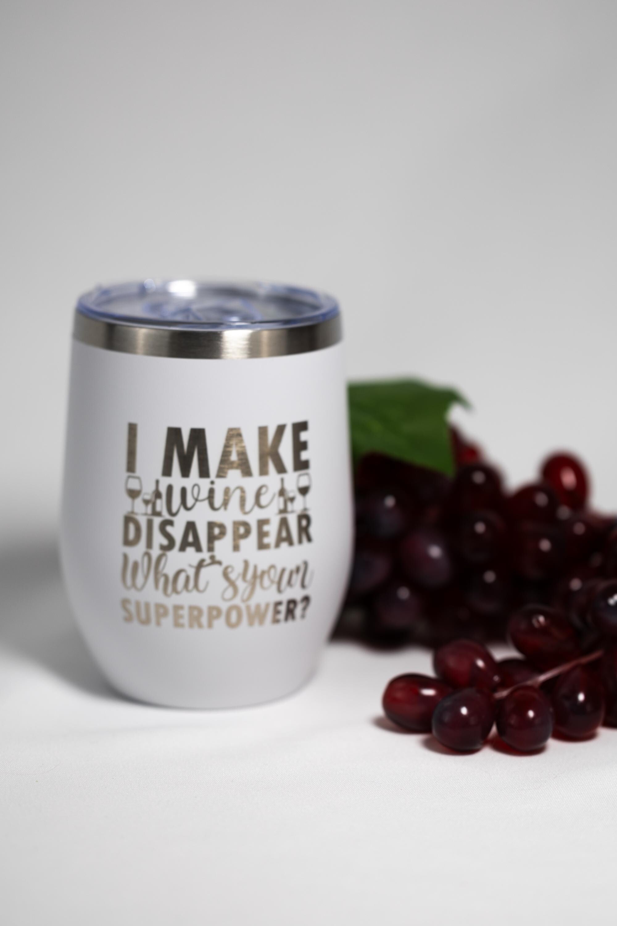 Wine Tumbler | 12 oz Stainless Steel Cup With Laser Engraved Cheeky Design