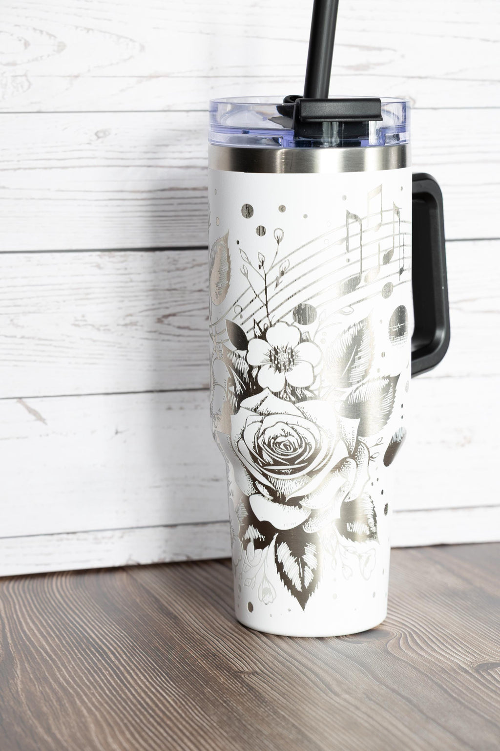 40oz Stainless Steel Tumbler – Vacuum Insulated Cup with Built In Handle & Reusable Straw