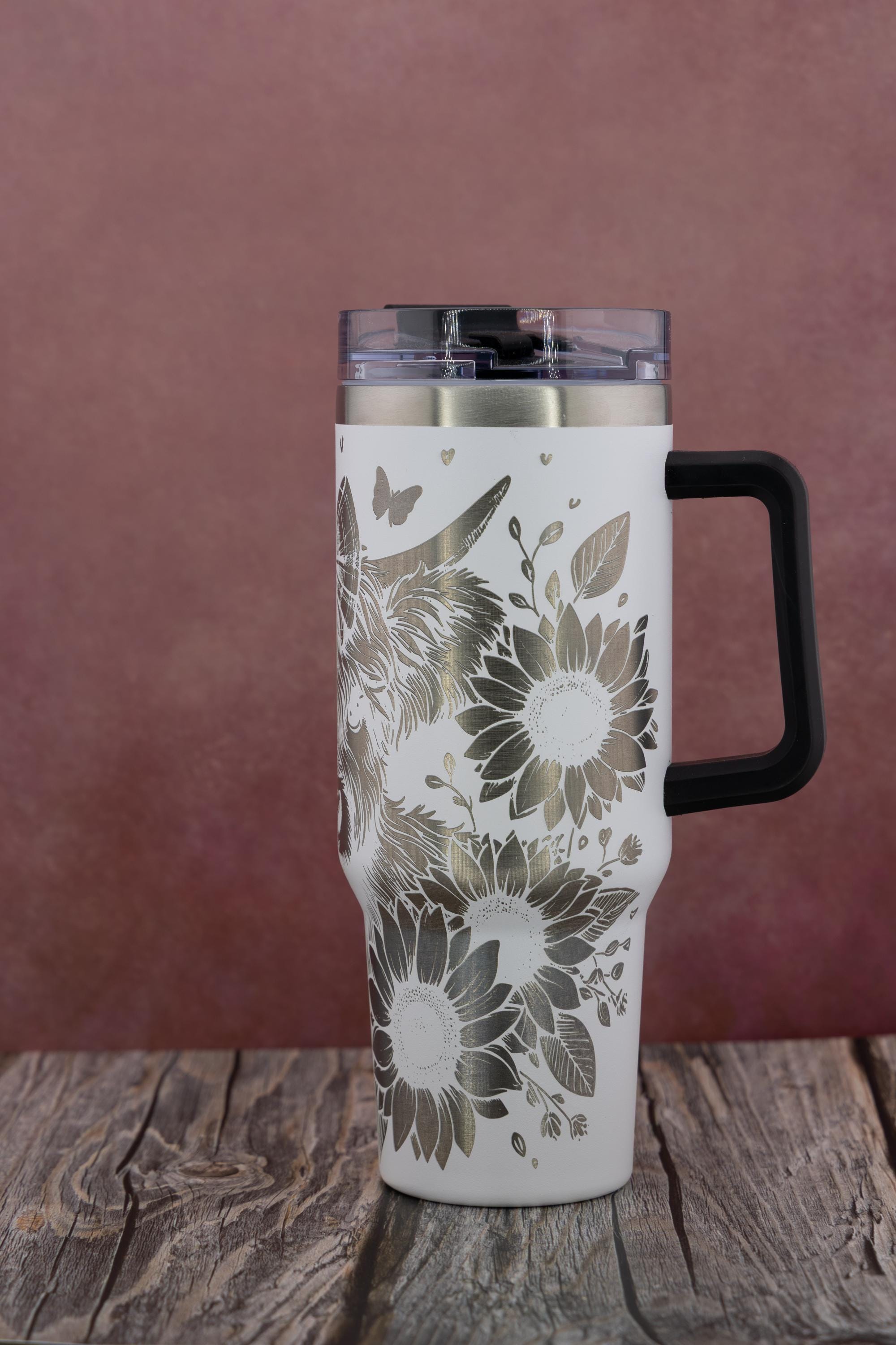 Highland Cow Tumbler - 40oz Stainless Steel Double Wall Vacuum Insulated Cup