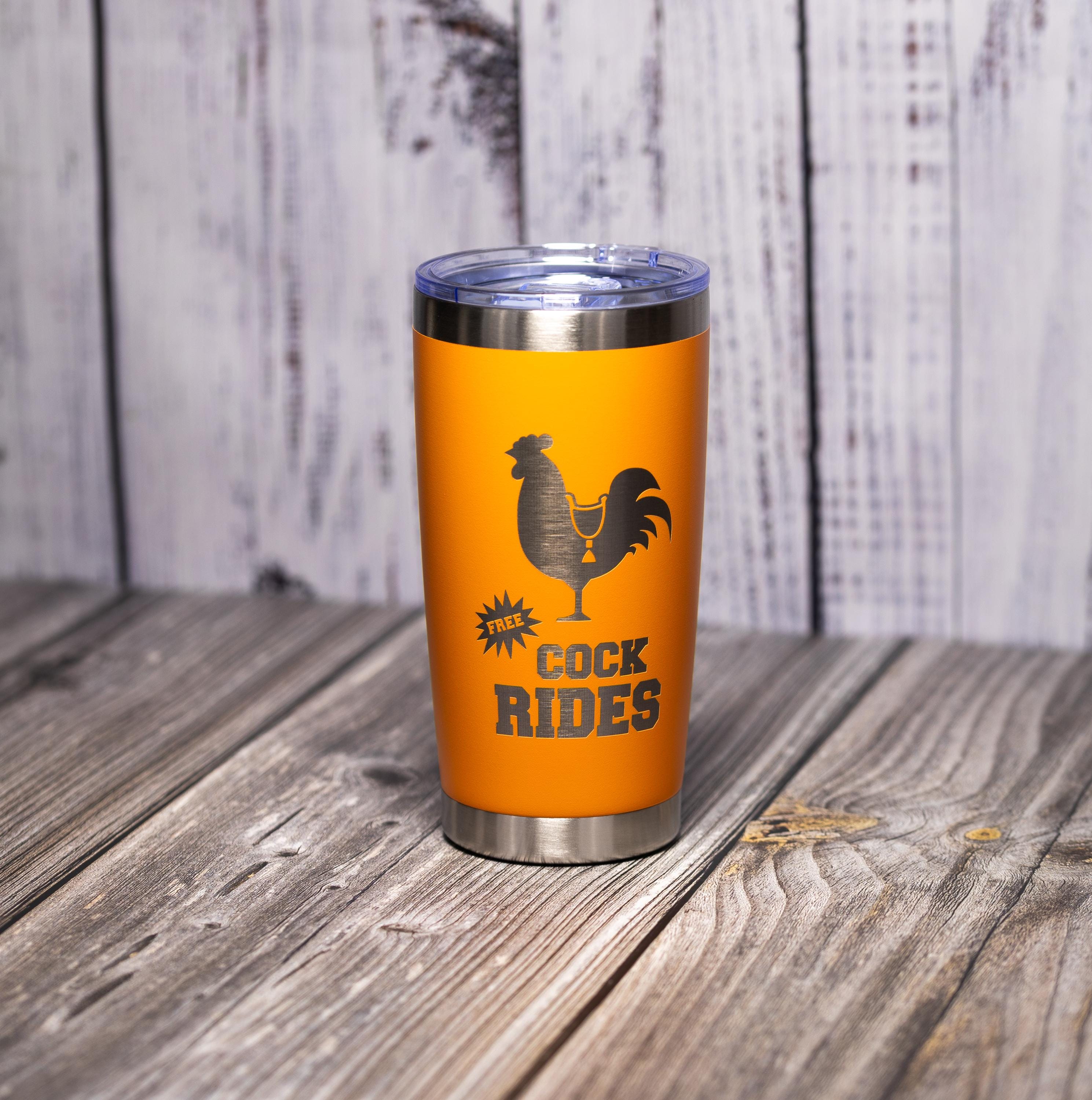 Funny Rooster Tumbler | 20oz Double Wall Stainless Steel Cup - Laser Engraved Design