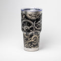 Steampunk Gear Tumbler - 30 Oz Insulated Stainless Steel Travel Cup With Laser Etched Design