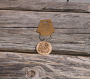 Hardwood Eagle Keychain - Rustic Laser Engraved Charm with Stainless Steel Hardware
