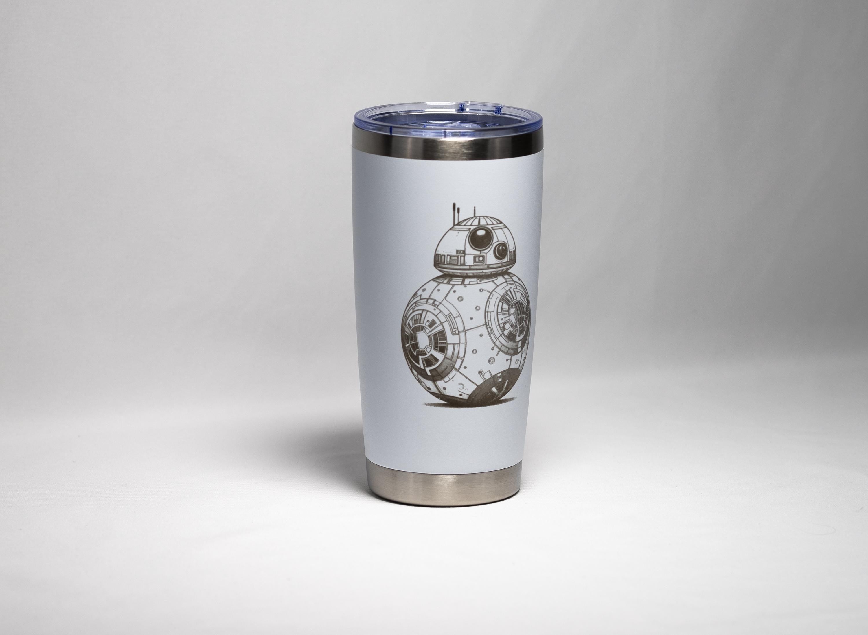 BB8 Stainless Steel Tumbler – Laser Engraved, Custom Powder Coated, 20 oz Insulated Cup