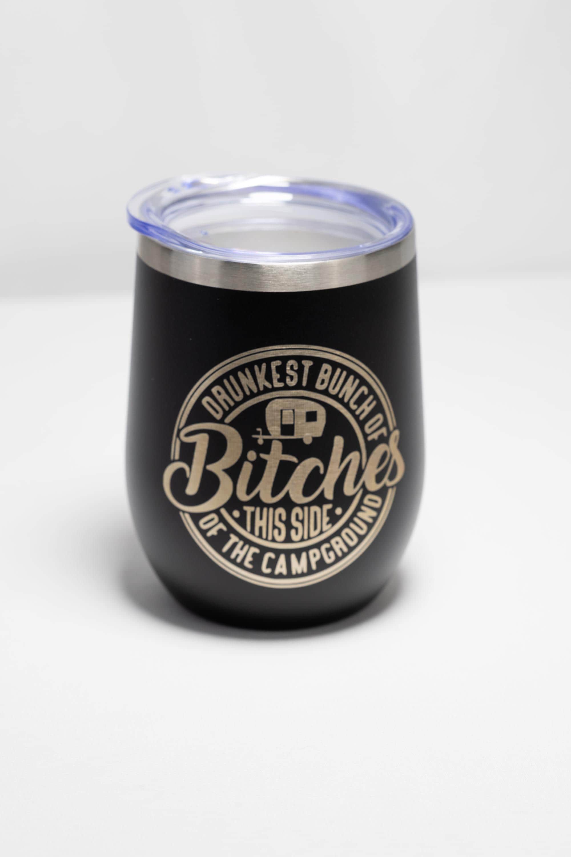 Funny Camping Wine Tumbler – Stainless Steel, Double Wall, 12 oz Insulated Cup