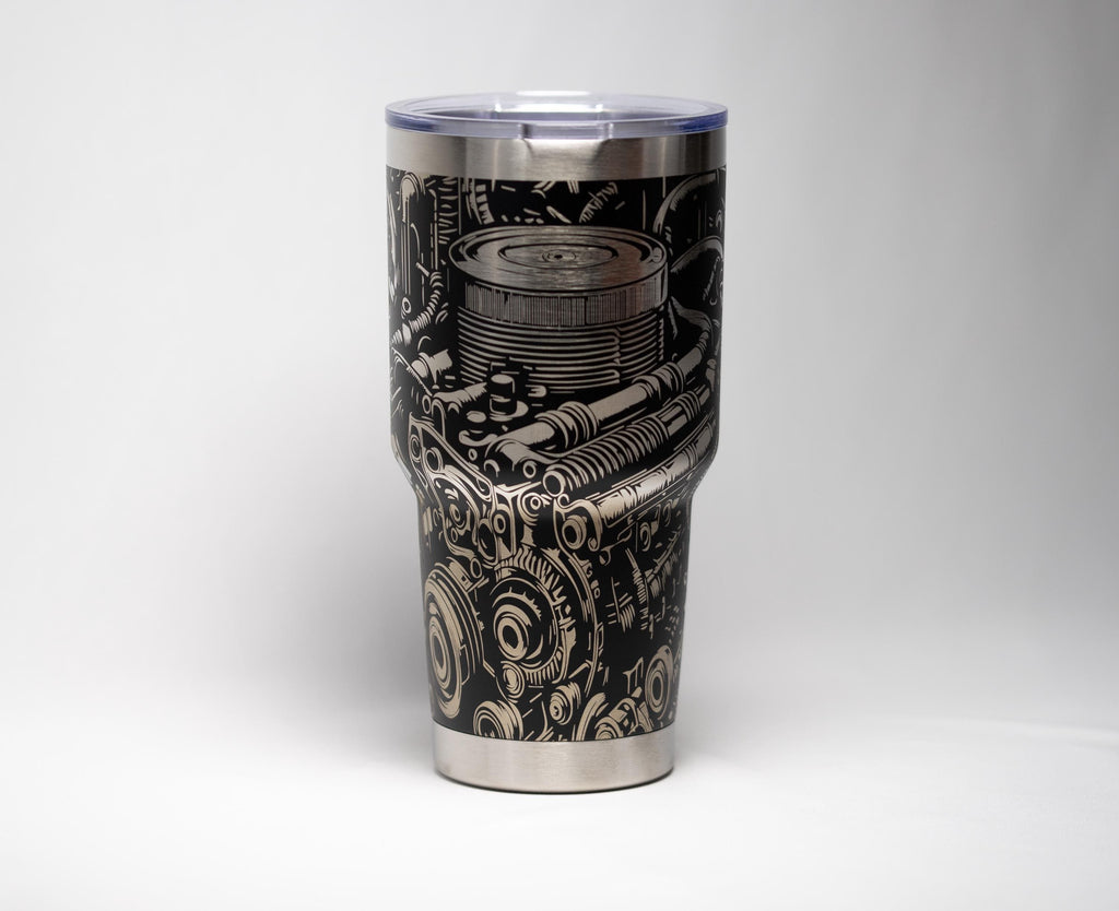 V8 Engine Tumbler - Stainless Steel Cup | Laser Engraved, Double Wall Insulated