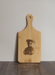Bamboo Cutting Board - Small Chef Design | Laser Engraved Eco Friendly Prep Tray