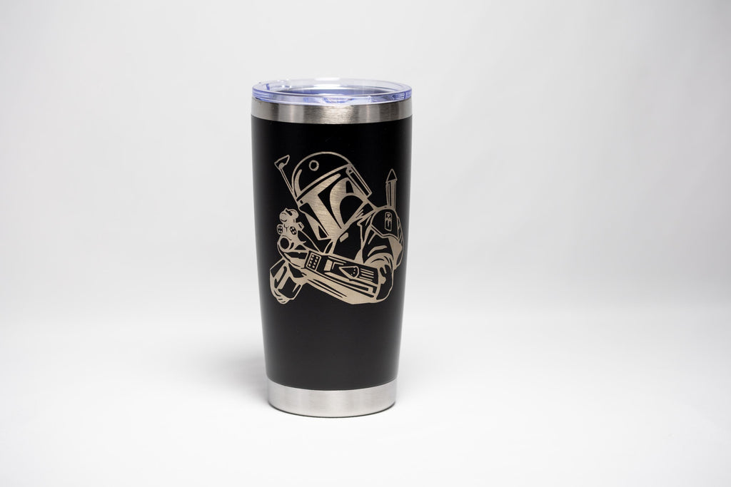 Boba Fett Tumbler | Stainless Steel 20 oz Drinkware - Laser Engraved Cup