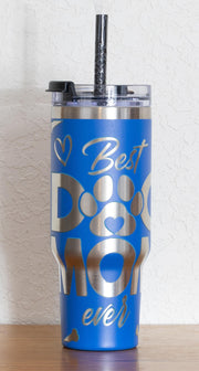 Dog Mom Tumbler – Stainless Steel Vacuum Insulated Mug, 40oz Large Capacity