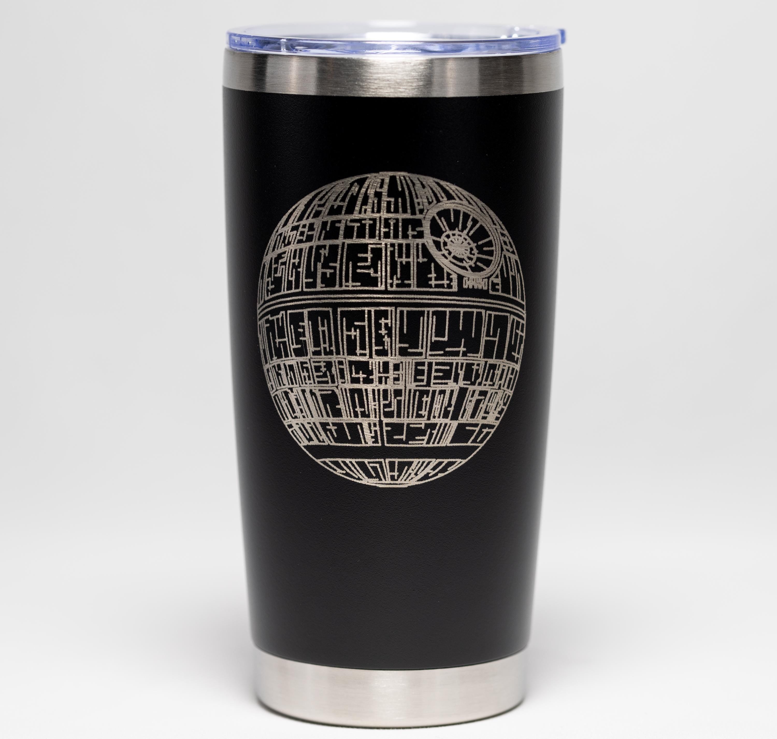 Space Battle Station Tumbler | Laser Engraved Stainless Steel Cup - Double Wall Vacuum