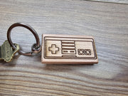 NES Controller Keychain - Hardwood Retro Gaming Gift | Double Sided Engraving