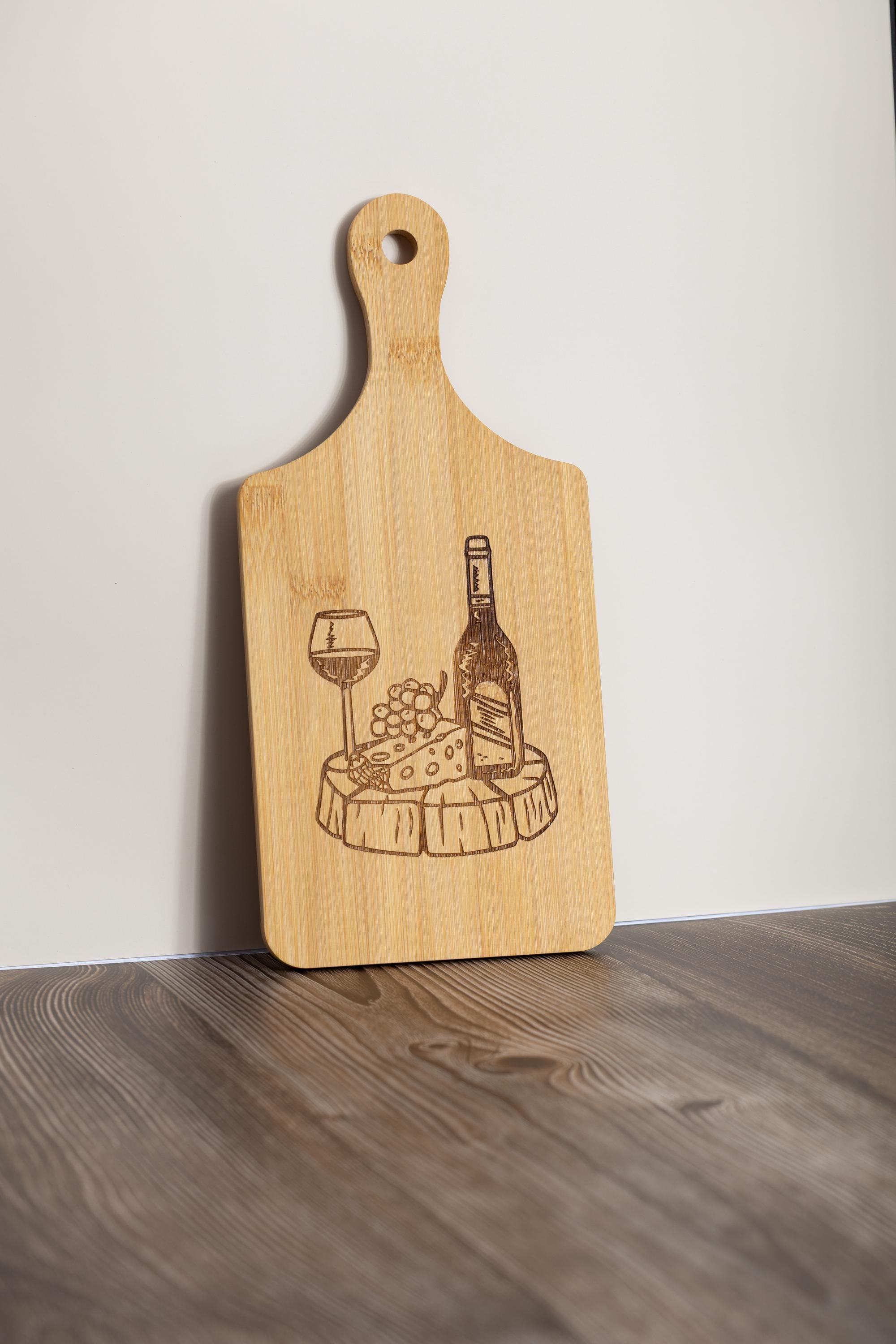 Bamboo Charcuterie Board – Laser Engraved Wine And Cheese Serving Tray