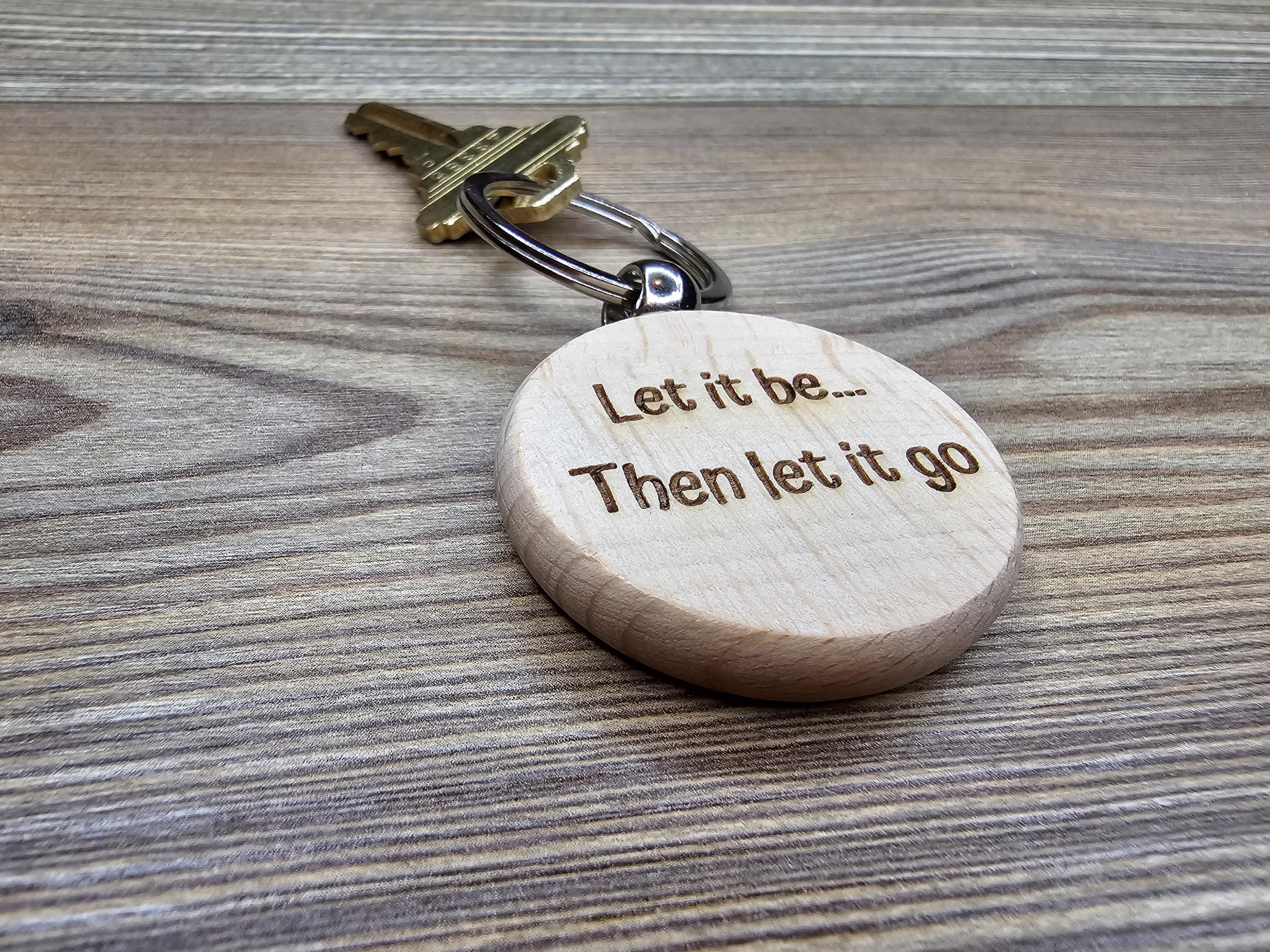 Wood Keychain – Laser Engraved Music Quote | Stainless Steel Ring, Rust Resistant