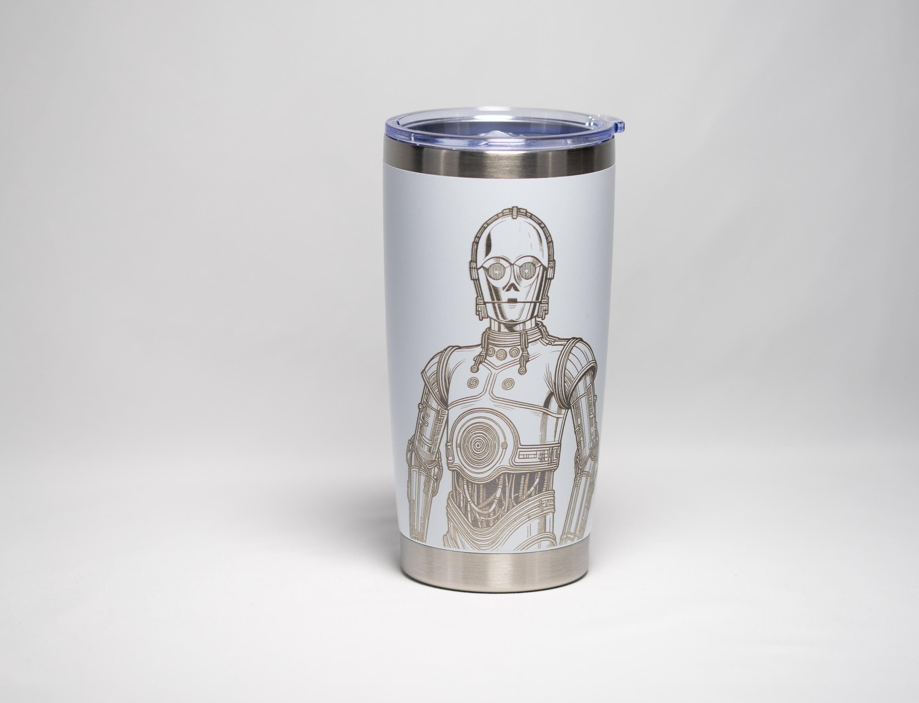 Stainless Steel Tumbler – 20 Oz Vacuum Insulated Cup with Laser Engraved Protocol Droid Design