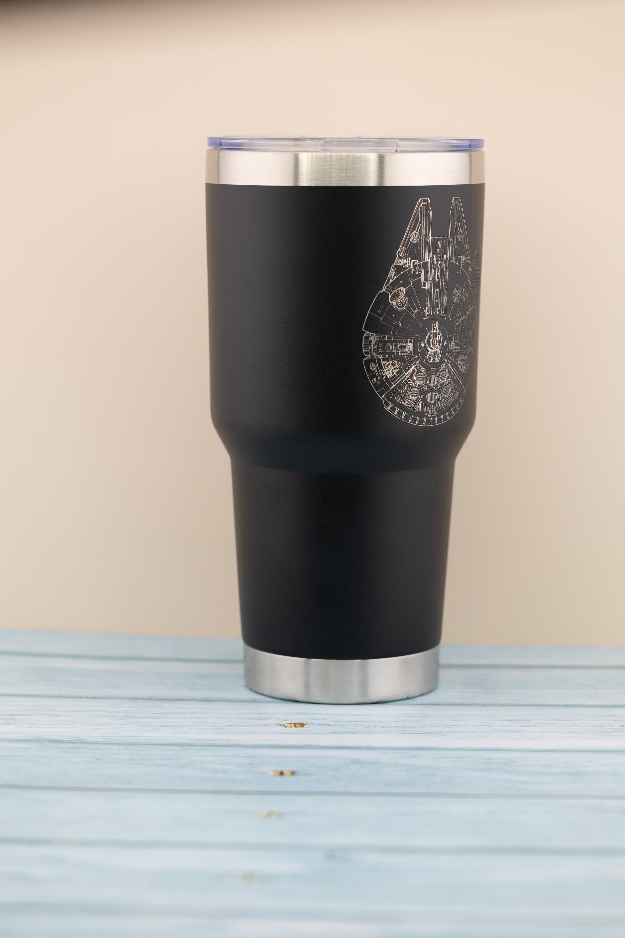 Millennium Falcon Travel Cup – Insulated Stainless Steel Tumbler, Laser Engraved Design