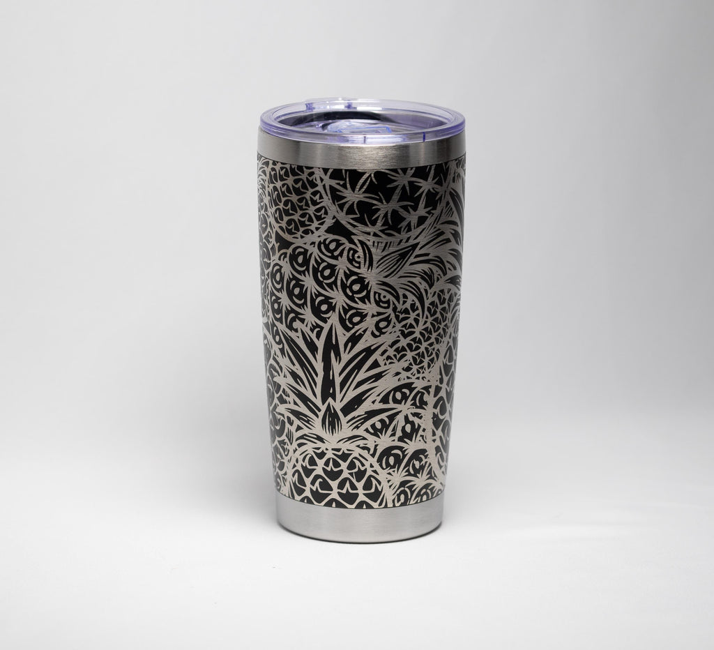 Travel Tumbler – Stainless Steel Cup With Pineapple Engraved Design, 20oz Insulated Drinkware