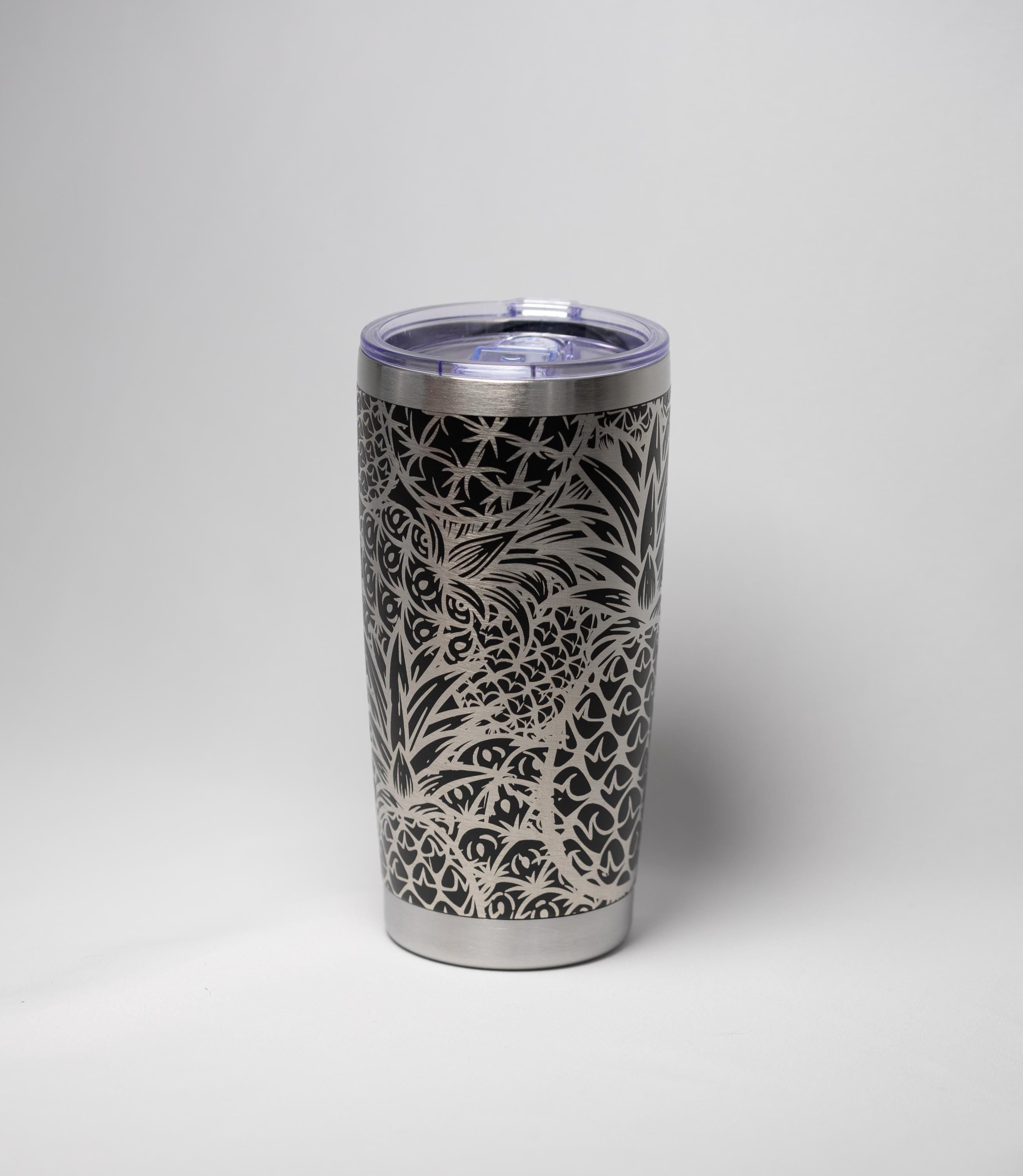 Travel Tumbler – Stainless Steel Cup With Pineapple Engraved Design, 20oz Insulated Drinkware