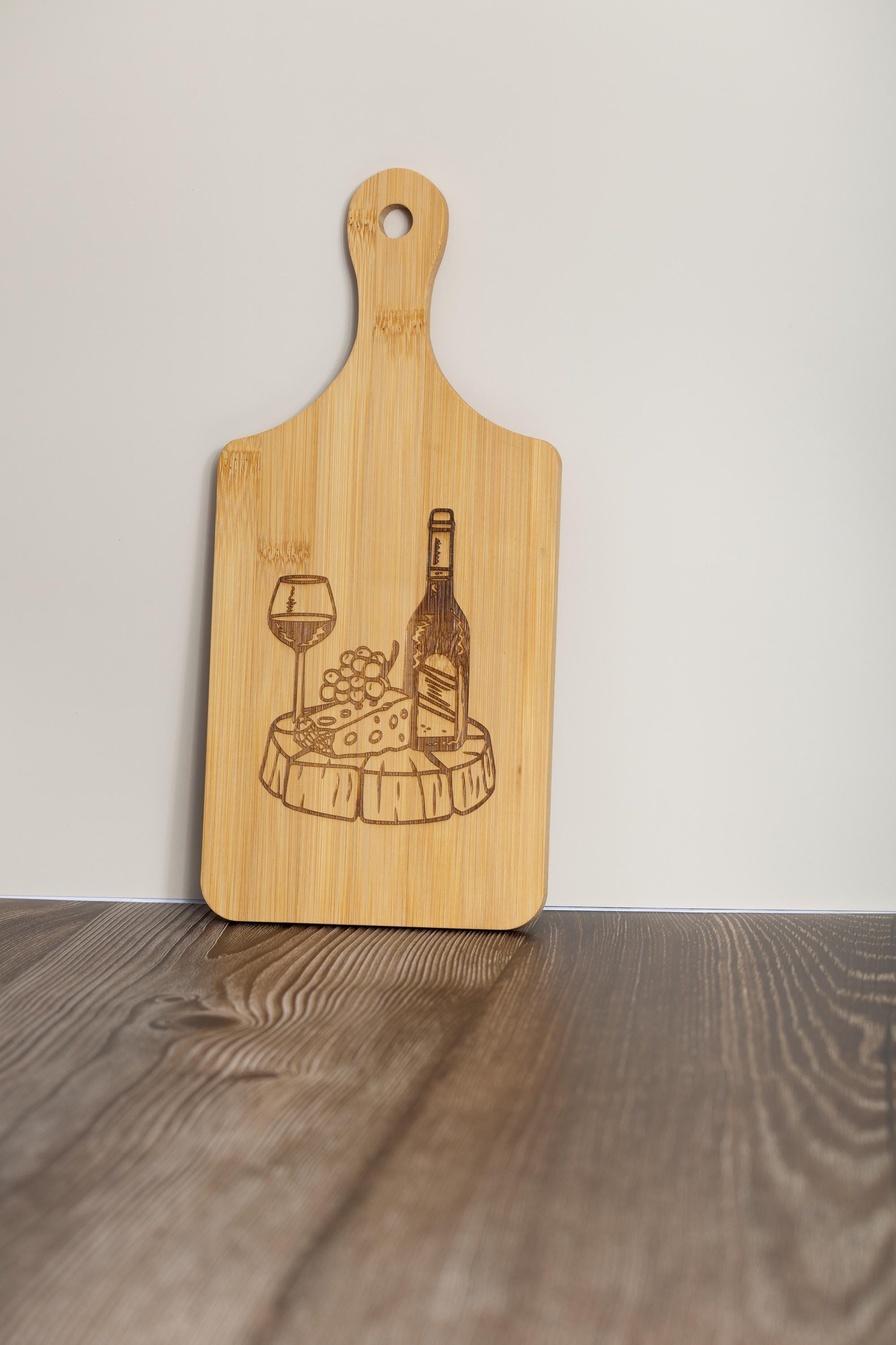 Bamboo Charcuterie Board – Laser Engraved Wine And Cheese Serving Tray