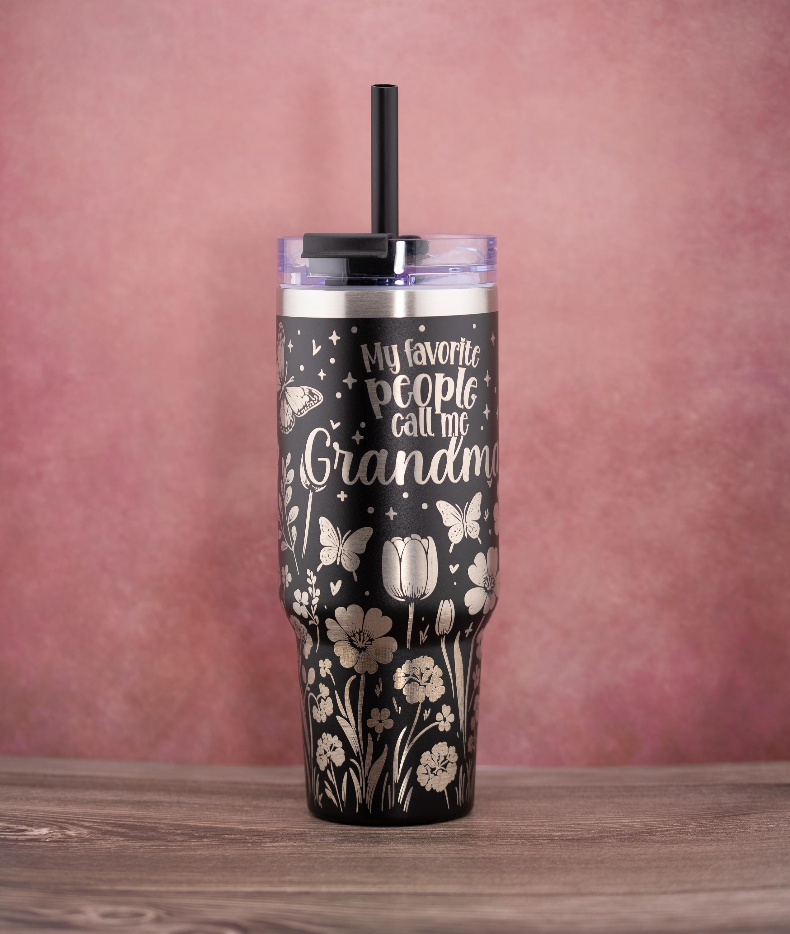 Grandma Engraved Tumbler – 40oz Stainless Steel Cup | Insulated Travel Mug