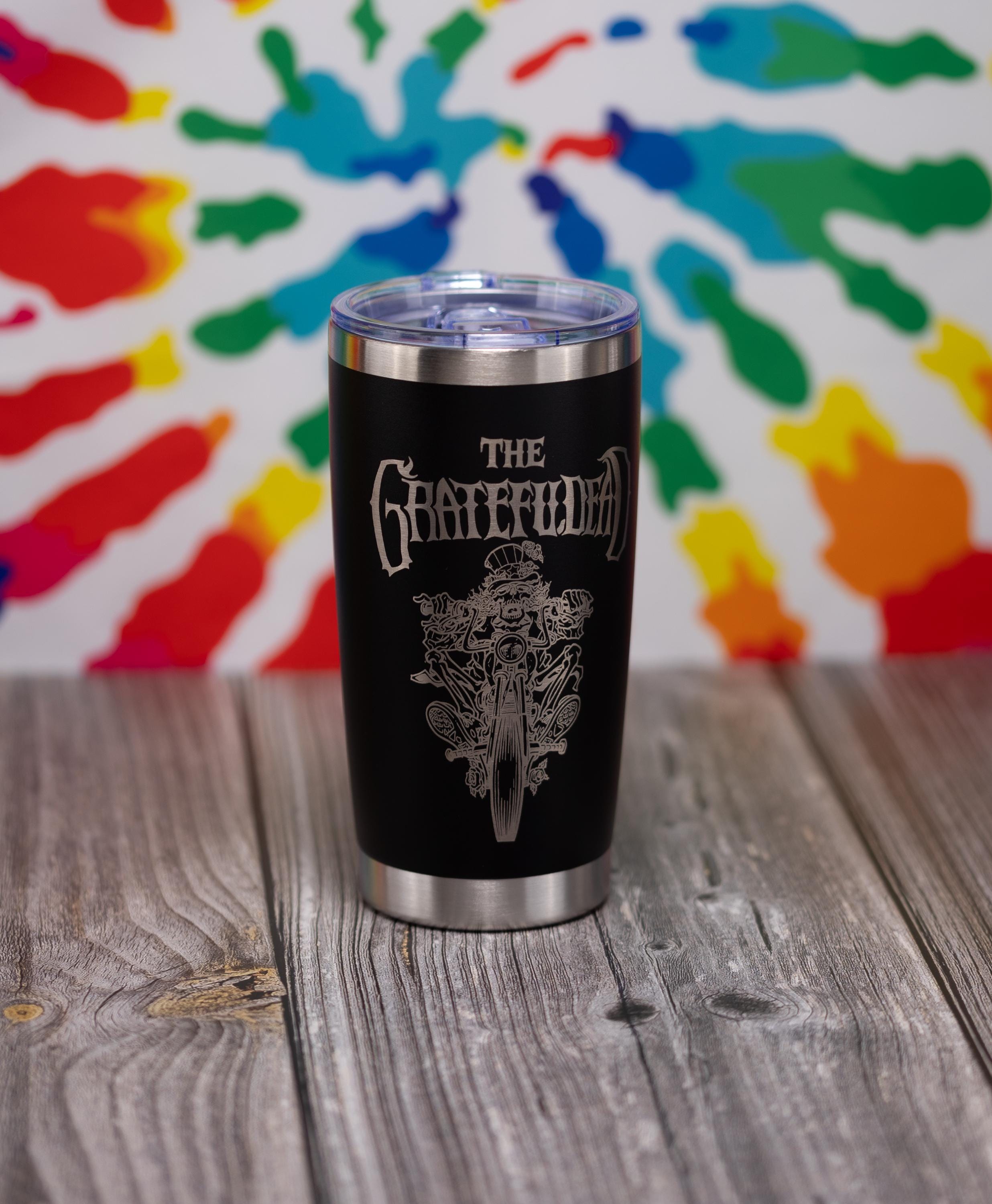 Insulated Steel Tumbler – Grateful Dead Uncle Sam Biker Design, 20oz Vacuum Mug