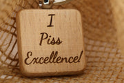 Humor Wooden Keychain – Double Sided Laser Engraved Natural Hardwood Accessory