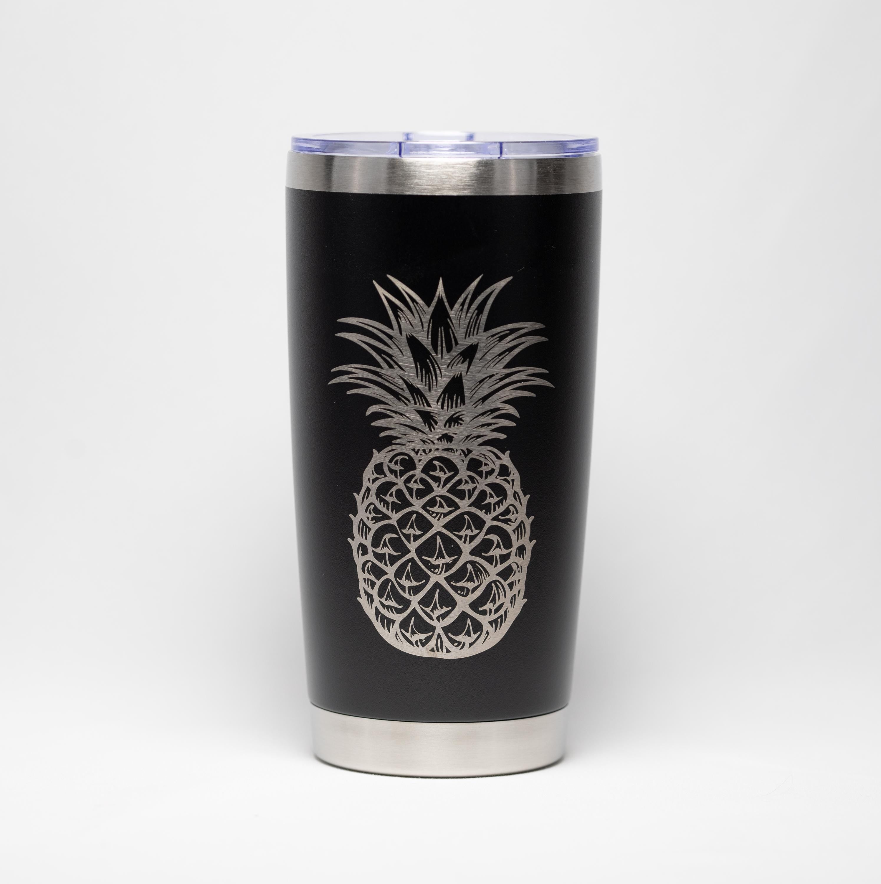 Stainless Steel Tumbler – 20 oz Vacuum Insulated Cup | Laser Engraved Pineapple Drinkware