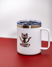 Insulated Cat Mug – Stainless Steel, Laser Engraved 14oz Double Wall Travel Cup