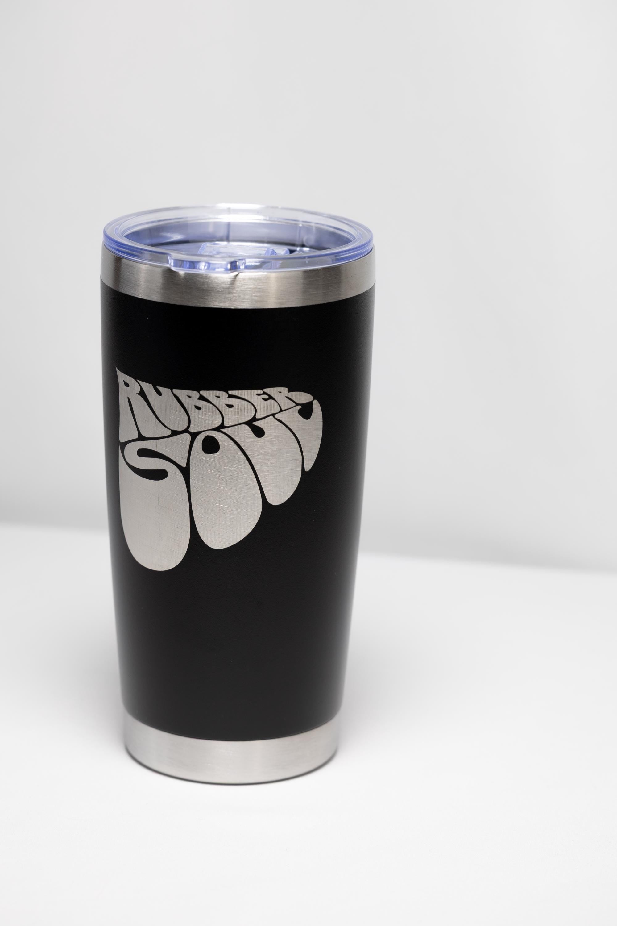 Rubber Soul Tumbler - 20 oz Stainless Steel Cup | Laser Engraved, Custom Color