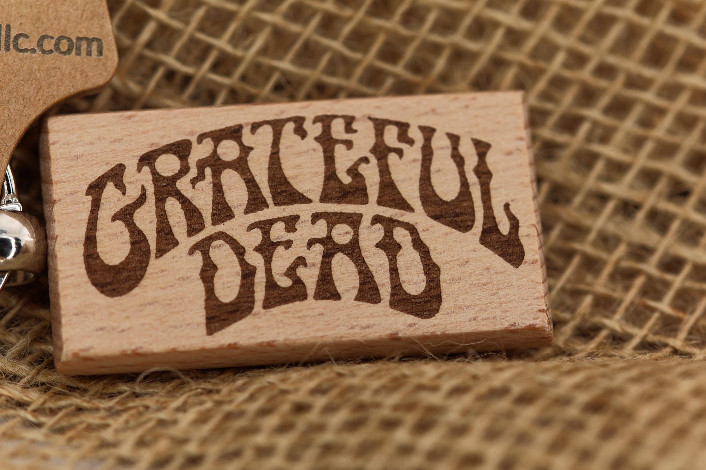Grateful Dead Keychain – Laser Engraved Hardwood With Durable Steel Ring